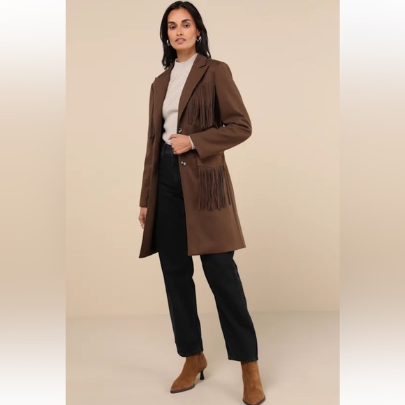 Palomino Dreams NWT Brown Fringe Coat size XL. - Picture 2 of 8